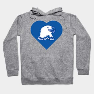 Eagle Mascot Cares Blue Hoodie